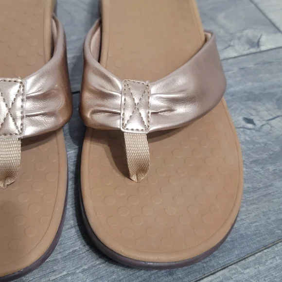 Vionic Women's Melo Leather Toe Post Sandals In Rose Gold Size 9 Elegant - Picture 6 of 11